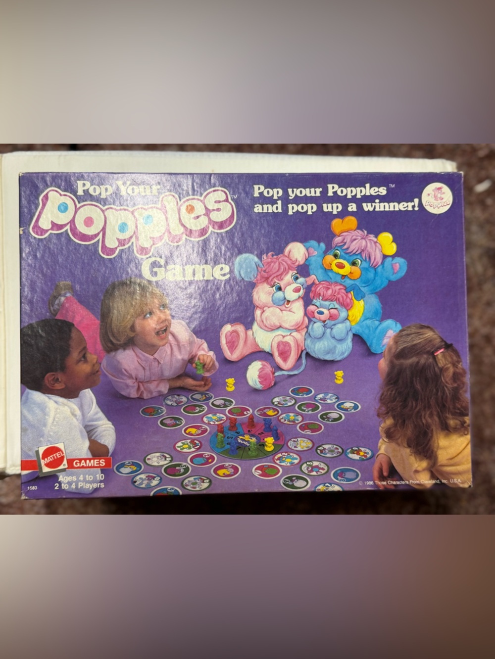 Mattel Popples Board Game - Purple and Pink